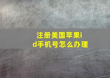 注册美国苹果id手机号怎么办理