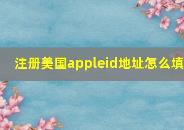 注册美国appleid地址怎么填