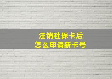 注销社保卡后怎么申请新卡号