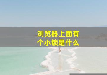 浏览器上面有个小锁是什么