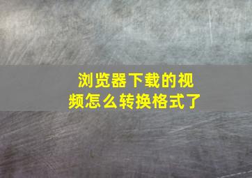 浏览器下载的视频怎么转换格式了