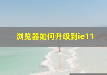 浏览器如何升级到ie11