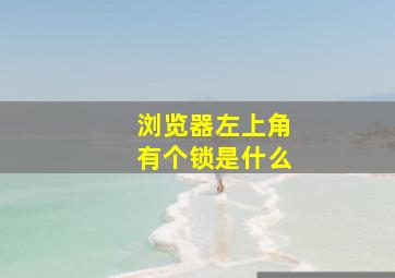 浏览器左上角有个锁是什么