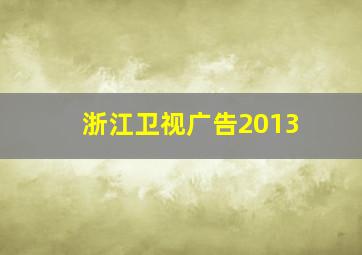 浙江卫视广告2013