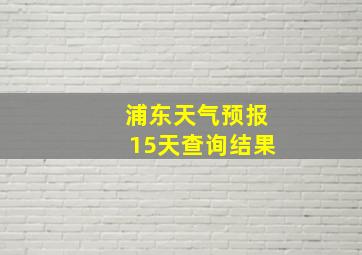 浦东天气预报15天查询结果