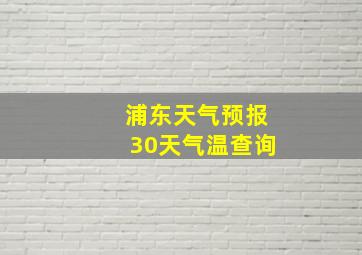 浦东天气预报30天气温查询