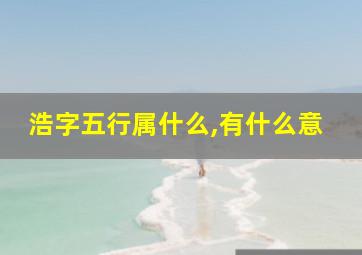 浩字五行属什么,有什么意