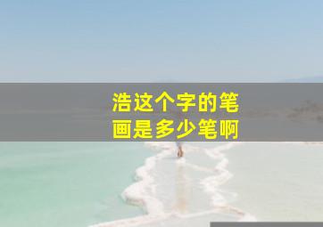 浩这个字的笔画是多少笔啊