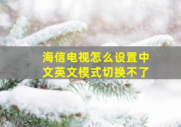 海信电视怎么设置中文英文模式切换不了