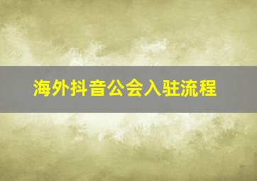 海外抖音公会入驻流程