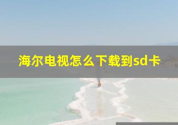 海尔电视怎么下载到sd卡