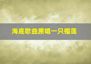 海底歌曲原唱一只榴莲