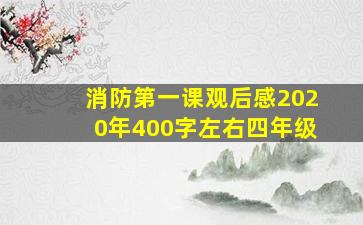 消防第一课观后感2020年400字左右四年级