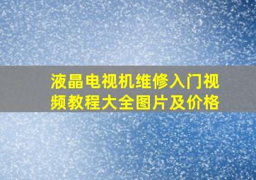 液晶电视机维修入门视频教程大全图片及价格