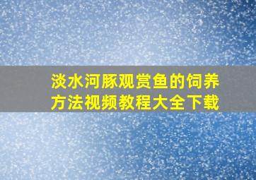 淡水河豚观赏鱼的饲养方法视频教程大全下载