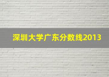 深圳大学广东分数线2013