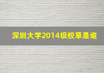 深圳大学2014级校草是谁