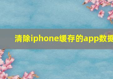 清除iphone缓存的app数据