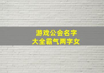 游戏公会名字大全霸气两字女