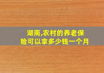 湖南,农村的养老保险可以拿多少钱一个月