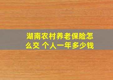 湖南农村养老保险怎么交 个人一年多少钱