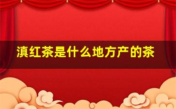 滇红茶是什么地方产的茶