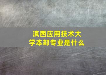 滇西应用技术大学本部专业是什么