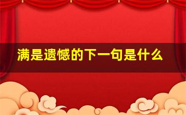 满是遗憾的下一句是什么