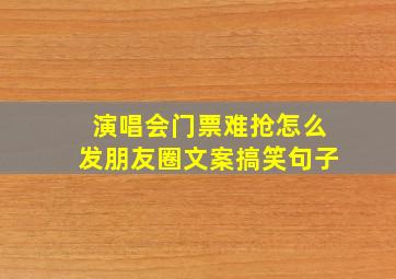 演唱会门票难抢怎么发朋友圈文案搞笑句子