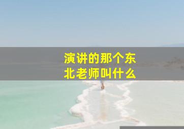 演讲的那个东北老师叫什么