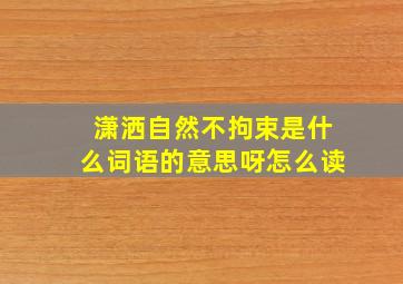 潇洒自然不拘束是什么词语的意思呀怎么读