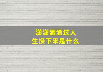 潇潇洒洒过人生接下来是什么