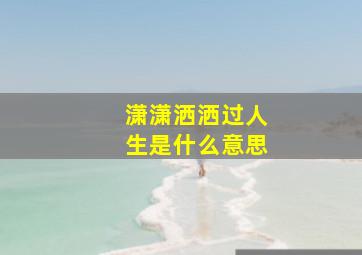 潇潇洒洒过人生是什么意思