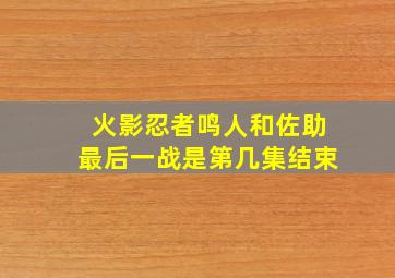 火影忍者鸣人和佐助最后一战是第几集结束