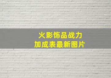 火影饰品战力加成表最新图片