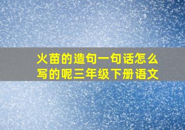 火苗的造句一句话怎么写的呢三年级下册语文