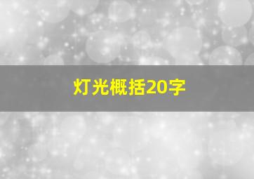 灯光概括20字