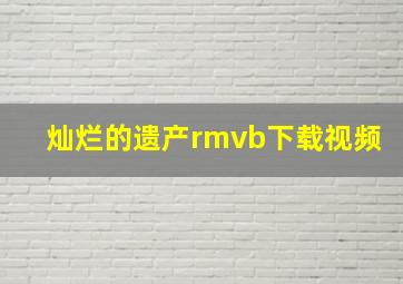 灿烂的遗产rmvb下载视频