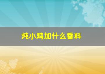 炖小鸡加什么香料