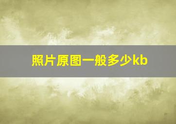 照片原图一般多少kb