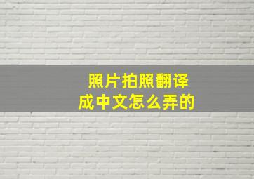 照片拍照翻译成中文怎么弄的