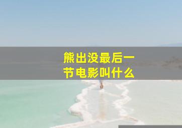 熊出没最后一节电影叫什么