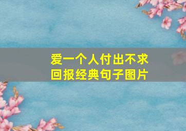 爱一个人付出不求回报经典句子图片