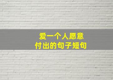 爱一个人愿意付出的句子短句