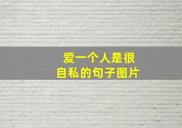 爱一个人是很自私的句子图片