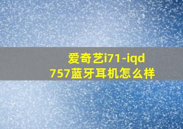 爱奇艺i71-iqd757蓝牙耳机怎么样