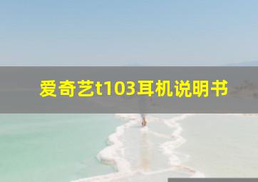 爱奇艺t103耳机说明书