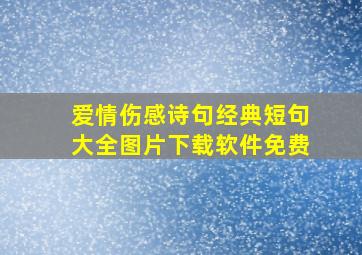 爱情伤感诗句经典短句大全图片下载软件免费