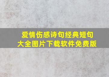 爱情伤感诗句经典短句大全图片下载软件免费版