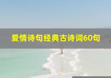 爱情诗句经典古诗词60句